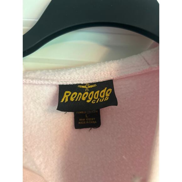 GUC Vintage 90s Renegade Club Pink Hoodie Double Front Pockets SEATTLE Size Lg - Picture 4 of 7